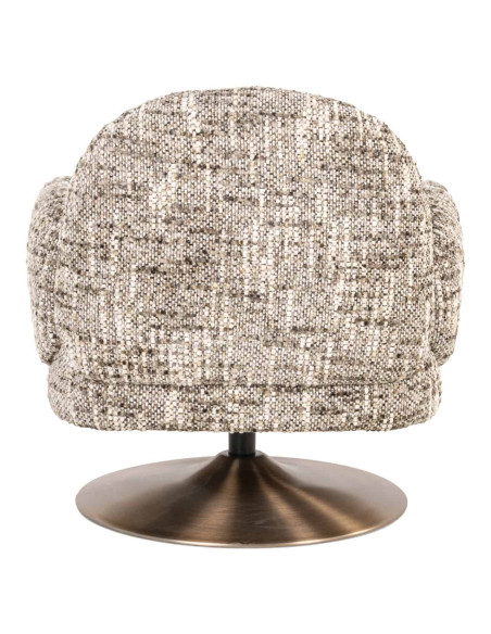Fauteuil lounge pivotant tissu bouclé brun 77x76x77 cm Kagney Richmond Interiors - 5