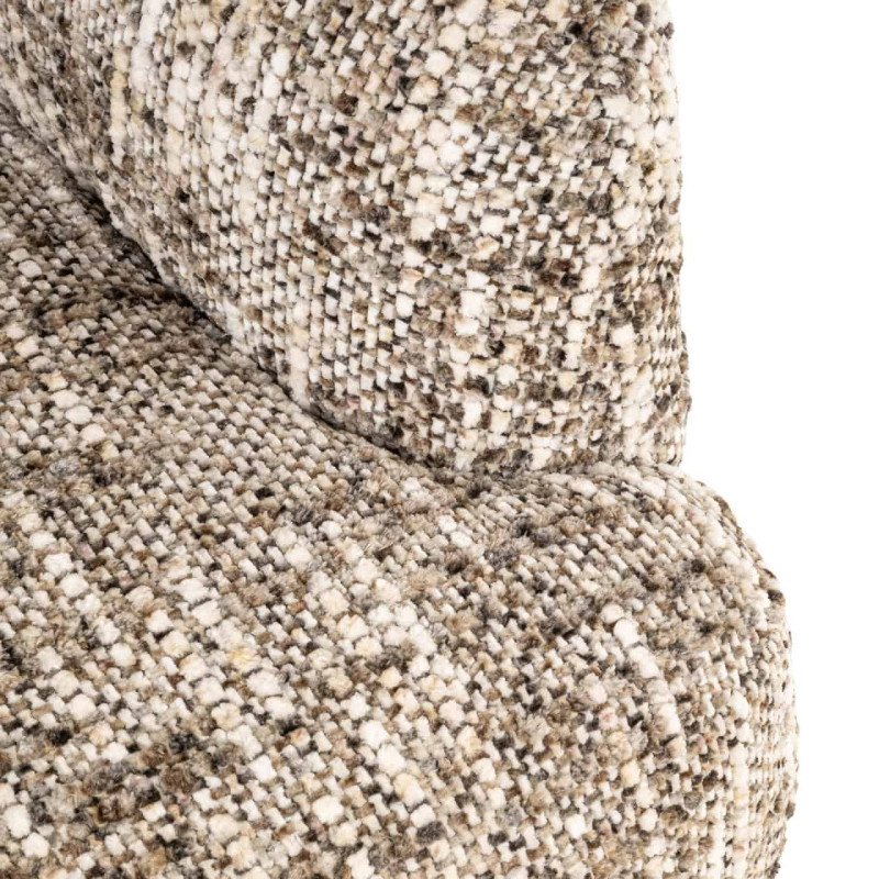 Fauteuil lounge pivotant tissu bouclé brun 77x76x77 cm Kagney Richmond Interiors - 6