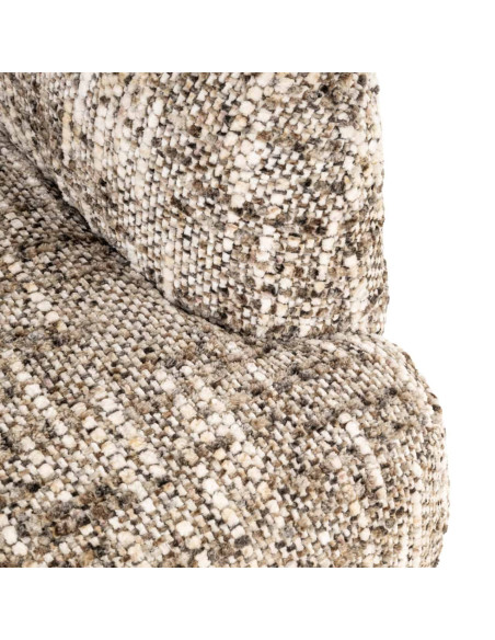 Fauteuil lounge pivotant tissu bouclé brun 77x76x77 cm Kagney Richmond Interiors - 6