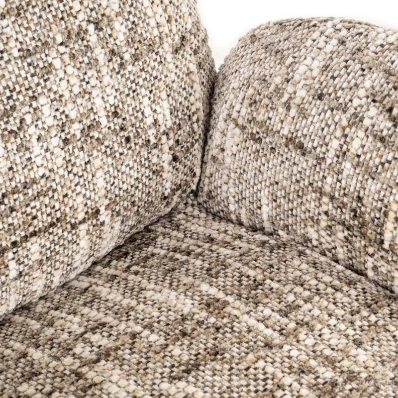 Fauteuil lounge pivotant tissu bouclé brun 77x76x77 cm Kagney Richmond Interiors - 7