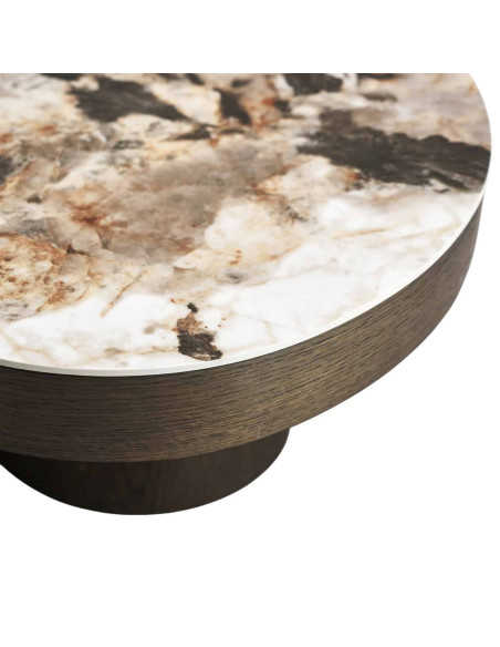 Table basse céramique effet travertin bois brun 140x100x32 cm Langford Richmond Interiors - 6
