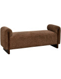 Banquette bout de lit tissu brun ignifugé 152x47x59 cm Winslov