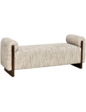 Banquette bout de lit tissu beige ignifugé 152 cm Winslov