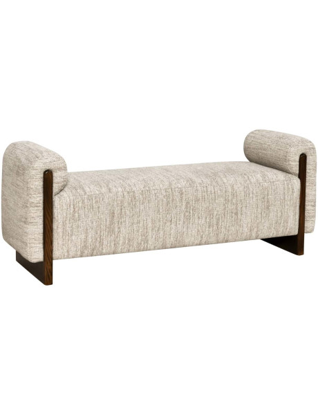 Banquette bout de lit tissu beige ignifugé 152 cm Winslov Richmond Interiors - 1