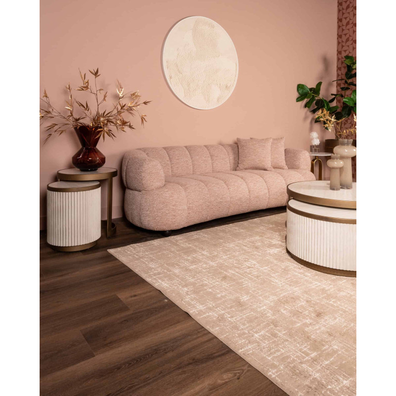 Canapé droit rose poudré microfibre 227 cm Amelia Richmond Interiors - 11