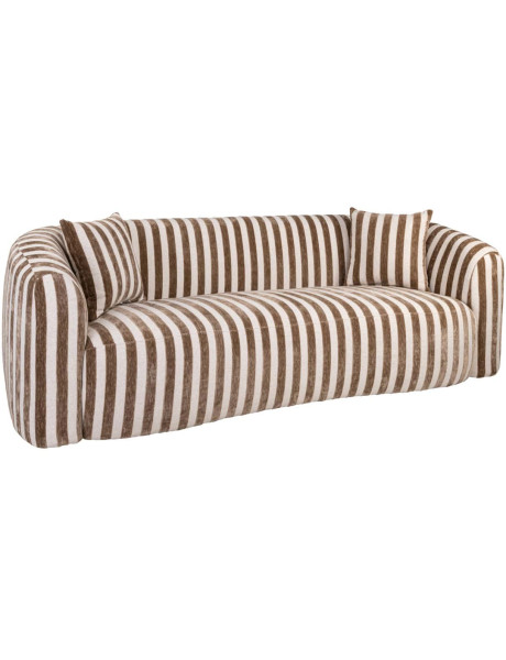 Canapé droit rayé beige et brun 3 places 229 cm Luxandra Richmond Interiors - 1