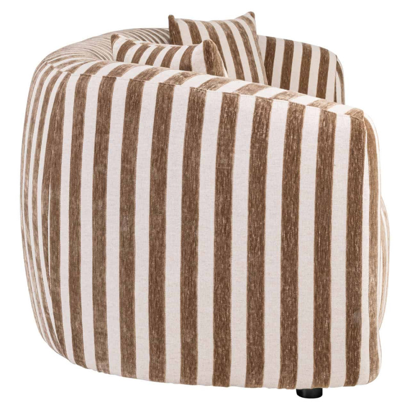 Canapé droit rayé beige et brun 3 places 229 cm Luxandra Richmond Interiors - 3
