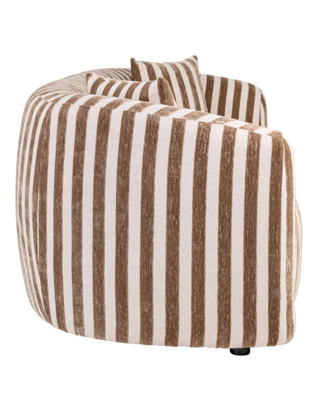 Canapé droit rayé beige et brun 3 places 229 cm Luxandra Richmond Interiors - 3