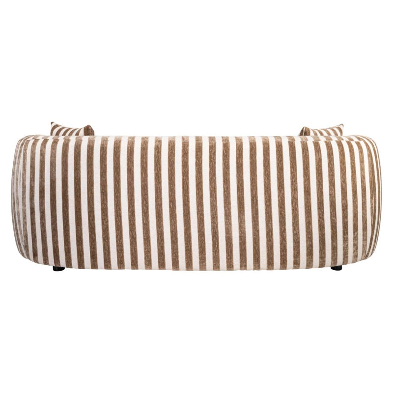 Canapé droit rayé beige et brun 3 places 229 cm Luxandra Richmond Interiors - 4