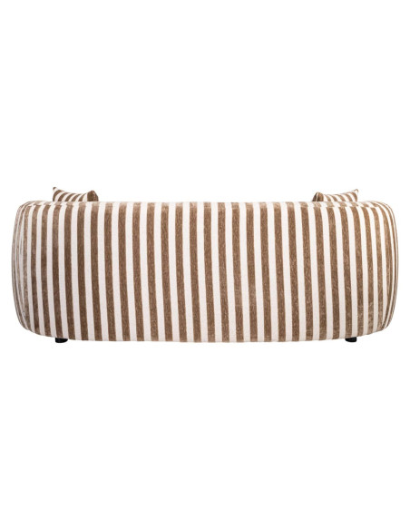 Canapé droit rayé beige et brun 3 places 229 cm Luxandra Richmond Interiors - 4
