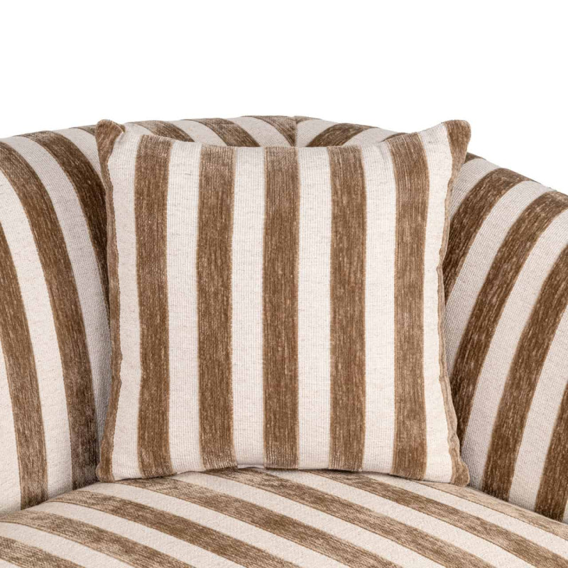 Canapé droit rayé beige et brun 3 places 229 cm Luxandra Richmond Interiors - 6