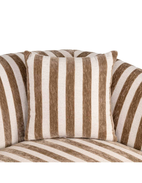 Canapé droit rayé beige et brun 3 places 229 cm Luxandra Richmond Interiors - 6