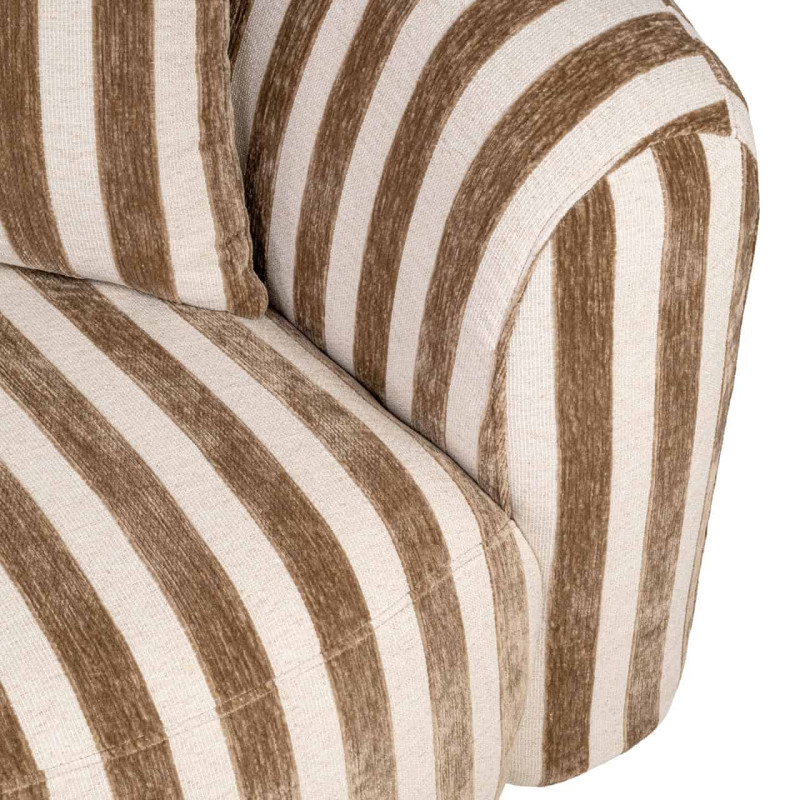 Canapé droit rayé beige et brun 3 places 229 cm Luxandra Richmond Interiors - 7