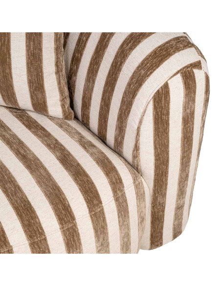 Canapé droit rayé beige et brun 3 places 229 cm Luxandra Richmond Interiors - 7