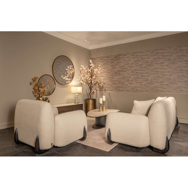 Table basse ovale effet travertin noir 140 cm Ritz Richmond Interiors - 2