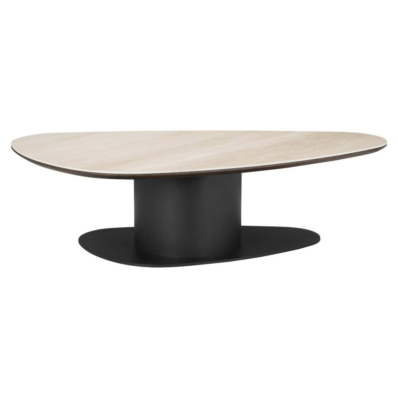 Table basse ovale effet travertin noir 140 cm Ritz Richmond Interiors - 3