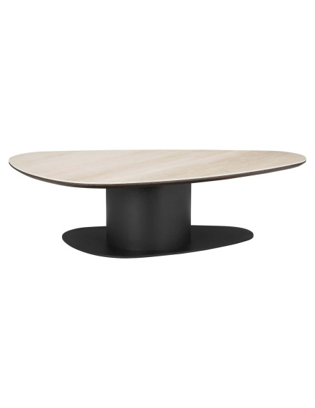 Table basse ovale effet travertin noir 140 cm Ritz Richmond Interiors - 3