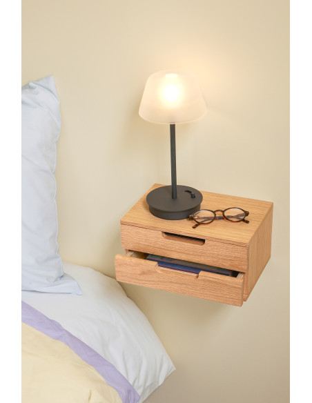 Table de chevet murale chêne naturel 30x20x15 cm AtHand Hübsch - 5