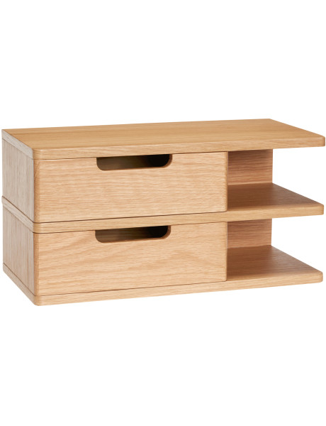 Table de chevet murale bois naturel 40x20x20 cm Open Hübsch - 1