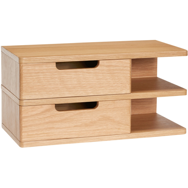 Table de chevet murale bois naturel 40x20x20 cm Open Hübsch - 1