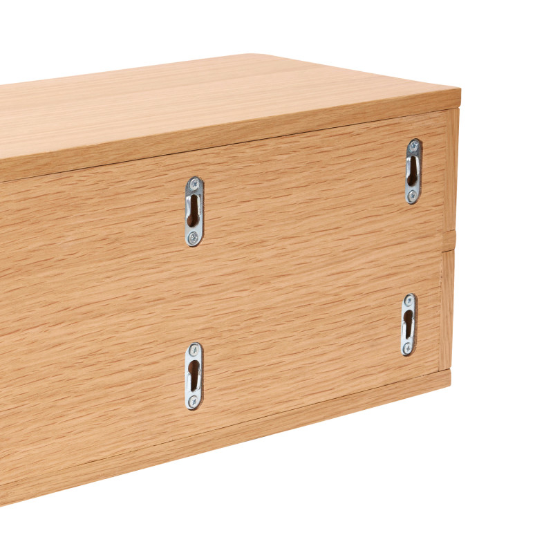 Table de chevet murale bois naturel 40x20x20 cm Open Hübsch - 6