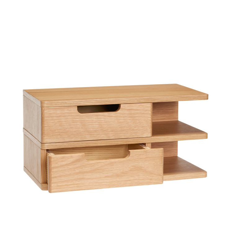 Table de chevet murale bois naturel 40x20x20 cm Open Hübsch - 3