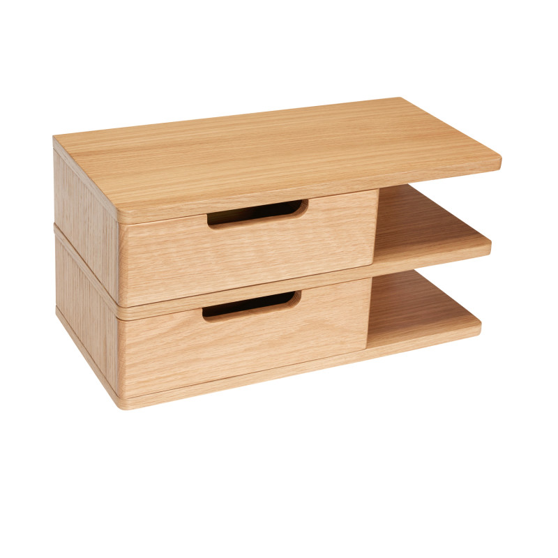 Table de chevet murale bois naturel 40x20x20 cm Open Hübsch - 5