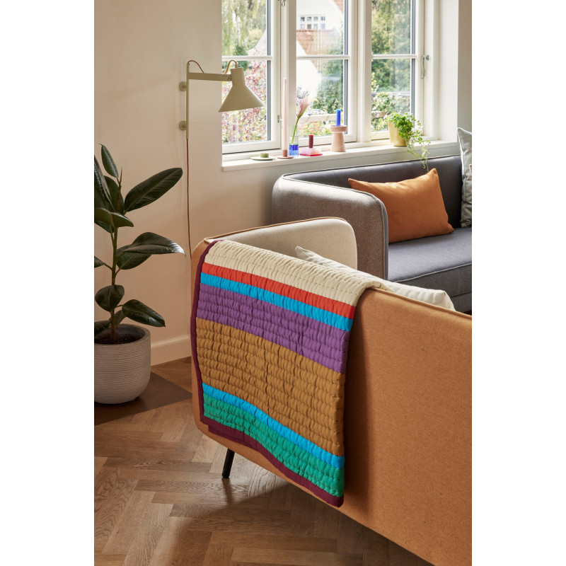Plaid matelassé coton patchwork bordeaux 140x200 cm Pavilion Hübsch - 2