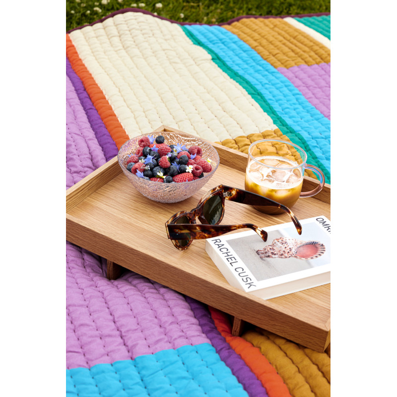 Plaid matelassé coton patchwork bordeaux 140x200 cm Pavilion Hübsch - 10