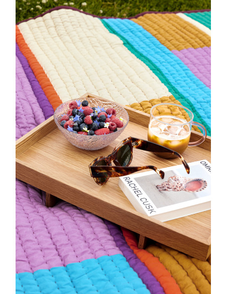 Plaid matelassé coton patchwork bordeaux 140x200 cm Pavilion Hübsch - 10