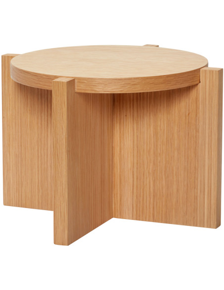 Porte-plante bas bois naturel Ø30x20 cm Nomad Hübsch - 1