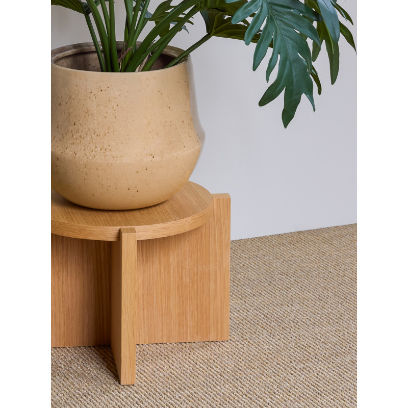 Porte-plante bas bois naturel Ø30x20 cm Nomad Hübsch - 4