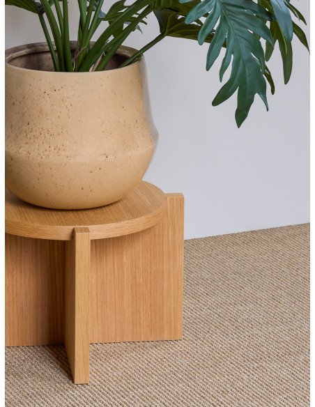 Porte-plante bas bois naturel Ø30x20 cm Nomad Hübsch - 4