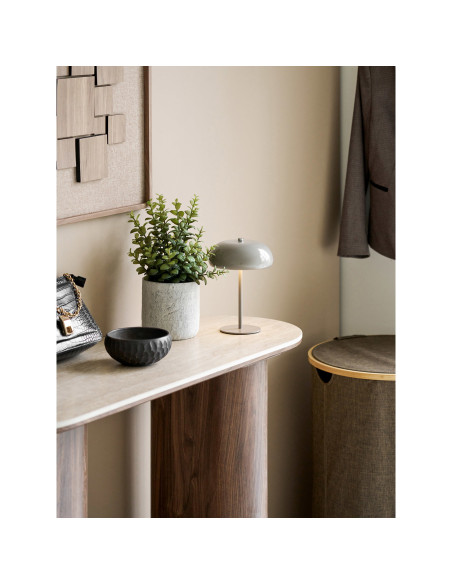 Lampe de table rechargeable tactile métal taupe 23 cm Margate House Nordic - 2