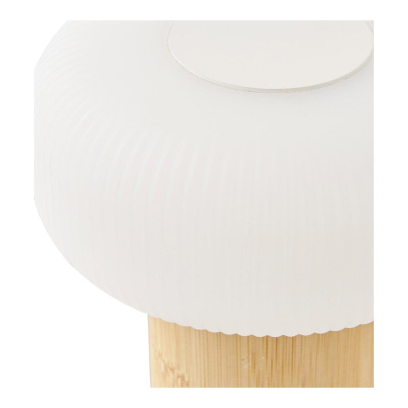Lampe à poser rechargeable bambou naturel blanc 18 cm Stafford House Nordic - 4