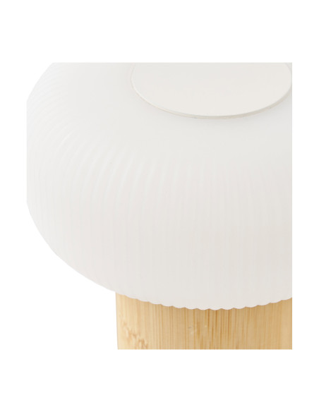 Lampe à poser rechargeable bambou naturel blanc 18 cm Stafford House Nordic - 4