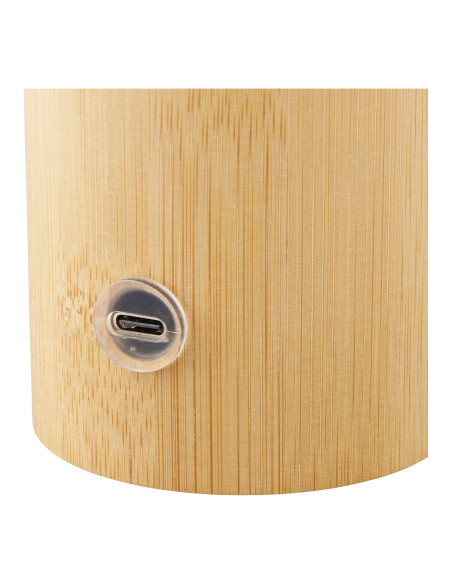 Lampe à poser rechargeable bambou naturel blanc 18 cm Stafford House Nordic - 6