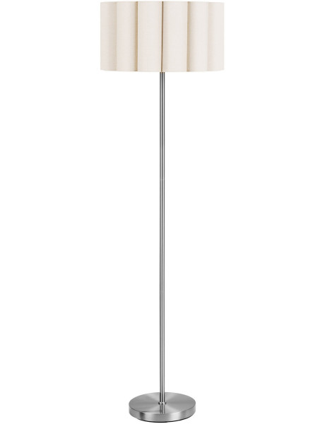 Lampadaire en lin beige et acier gris 150 cm Watton House Nordic - 1