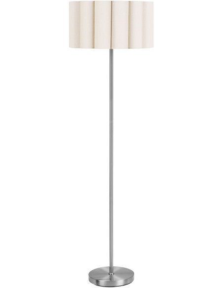 Lampadaire en lin beige et acier gris 150 cm Watton House Nordic - 1
