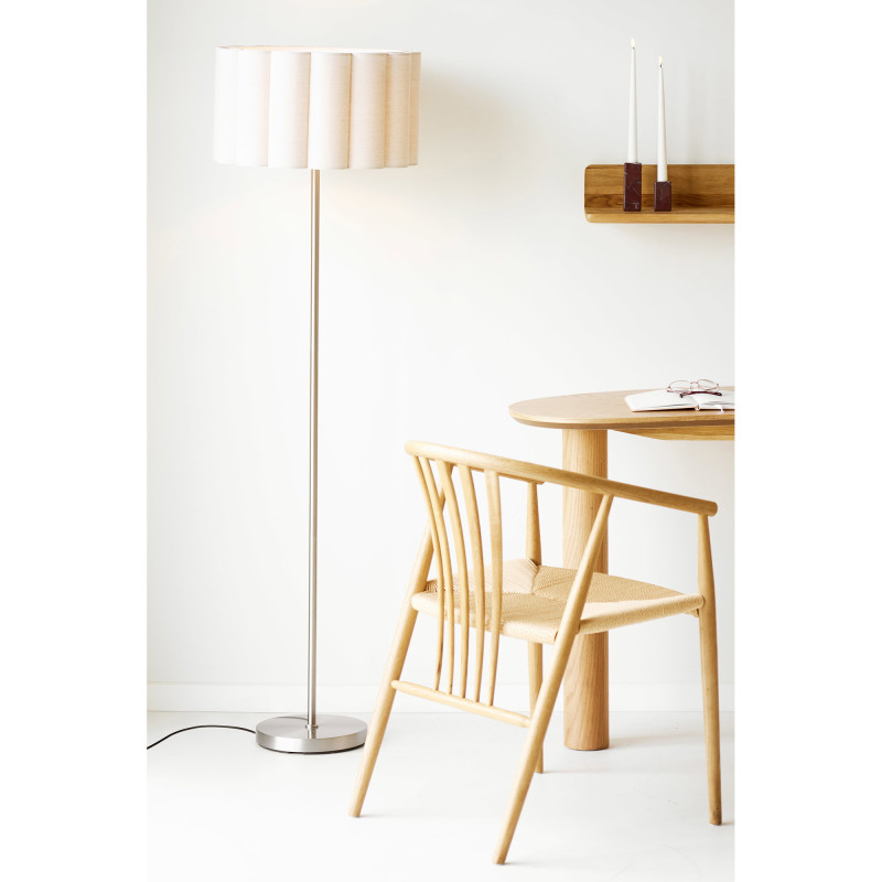 Lampadaire en lin beige et acier gris 150 cm Watton House Nordic - 2
