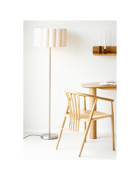 Lampadaire en lin beige et acier gris 150 cm Watton House Nordic - 2