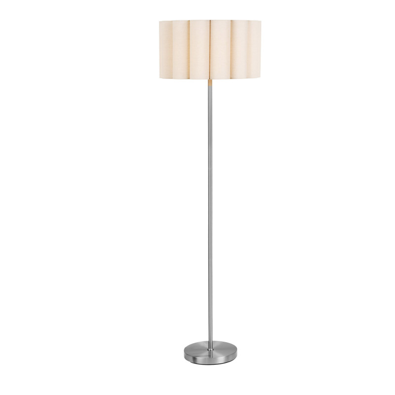 Lampadaire en lin beige et acier gris 150 cm Watton House Nordic - 3