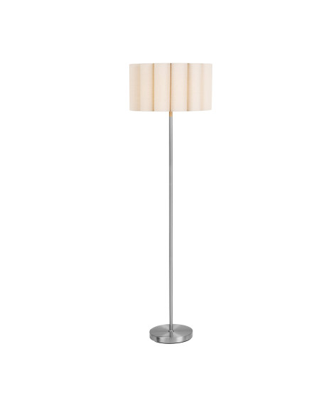 Lampadaire en lin beige et acier gris 150 cm Watton House Nordic - 3