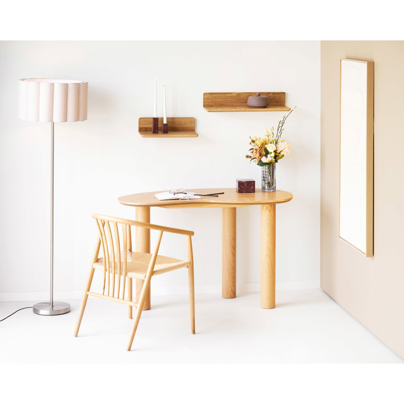 Lampadaire en lin beige et acier gris 150 cm Watton House Nordic - 7