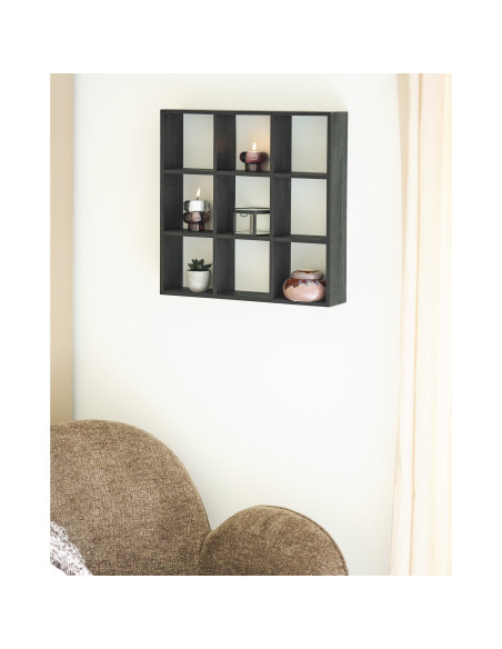 Étagère murale noire 9 niches 46 cm Moss House Nordic - 2
