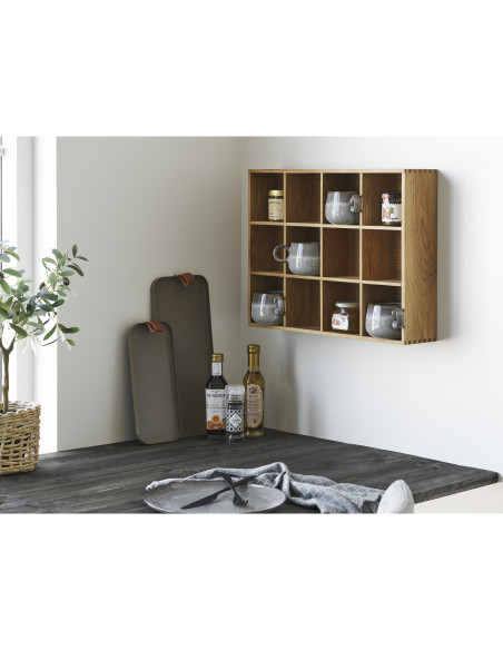 Étagère murale chêne 12 niches 51 cm Soria House Nordic - 2