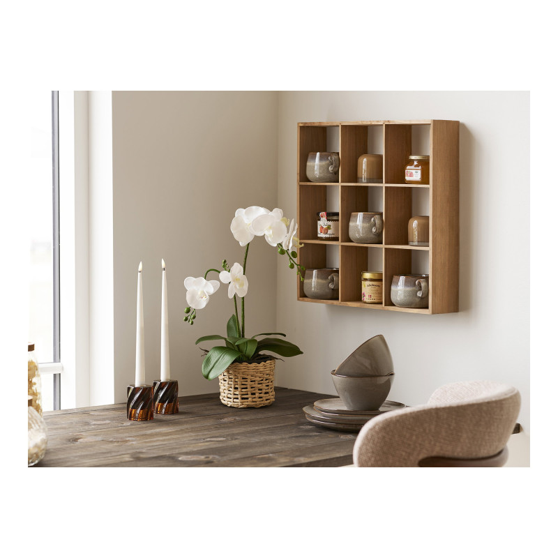 Étagère murale bois naturel 9 niches 46 cm Moss House Nordic - 2