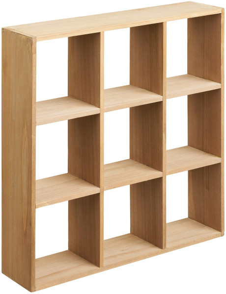 Étagère murale bois naturel 9 niches 46 cm Moss House Nordic - 1