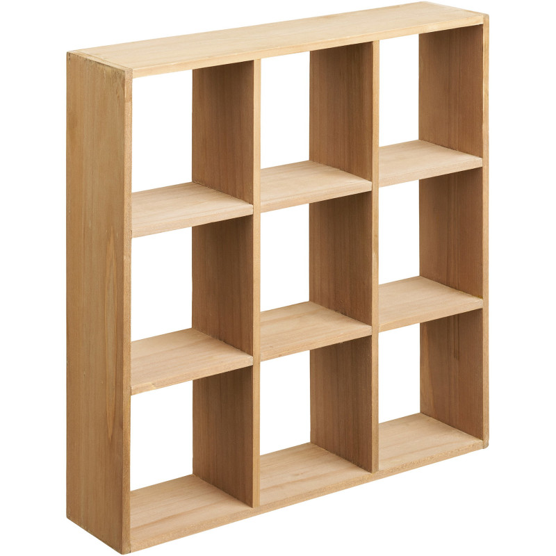 Étagère murale bois naturel 9 niches 46 cm Moss House Nordic - 1