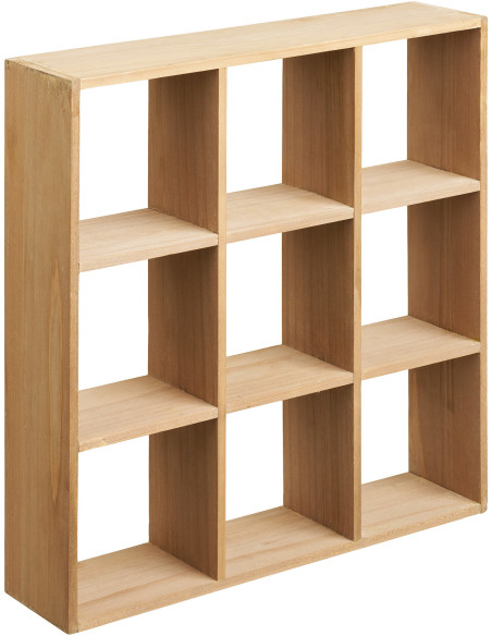 Étagère murale bois naturel 9 niches 46 cm Moss House Nordic - 1